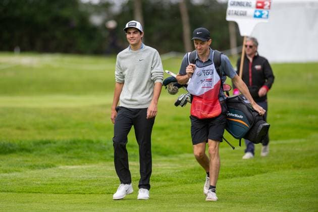 Ukranian Lev Grinberg (L) is pictured at the first round (1 4) of the 2026 Soudal Open DP World Tour golf tournament in Schilde, Thursday 21 May 2026. The Soudal Open takes place from 21 to 24 May at the Rinkven Golf Club in Schilde. JONASxROOSENS  x174637359x