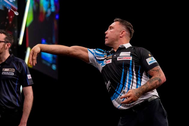 2026 BetMGM Premier League Darts, Night 16, Sheffield Gerwyn Price throws during the 2026 BetMGM Premier League Darts, Night 16 at the Utilita Arena, Sheffield, England on 21 May 2026 Credit: Alex Young Every Second Media Editorial use only. All images are copyright Every Second Media Limited. No images may be reproduced without prior permission. Copyright: xIMAGO EveryxSecondxMediax ESM-2003-0024 AlexxYoungx xEveryxSecondxMediax