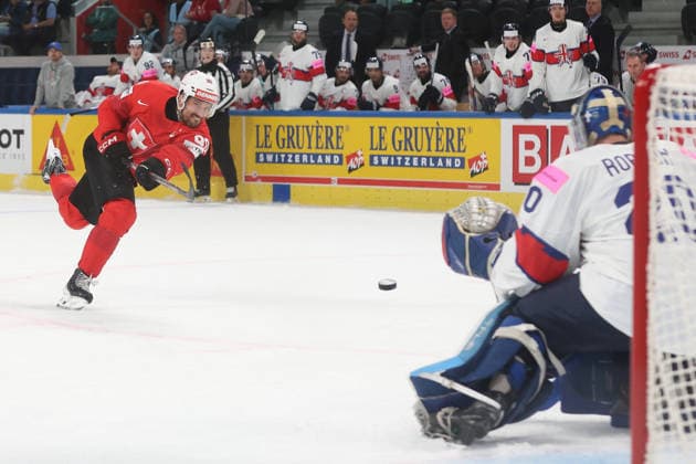 21 05 2026 Swiss Life Arena Zurich , SWITZERLAND, Men IIHF World Championship Zurich 2026 Group A SUI GBR Roman Josi SUI hits the post