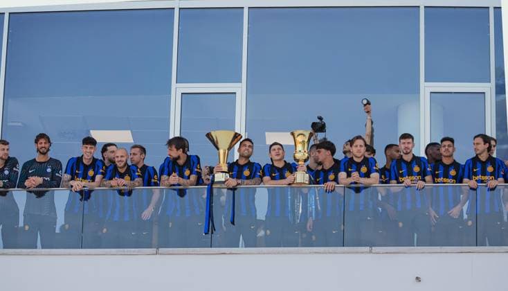 Football, Italy, Reception for double winner Inter Milan