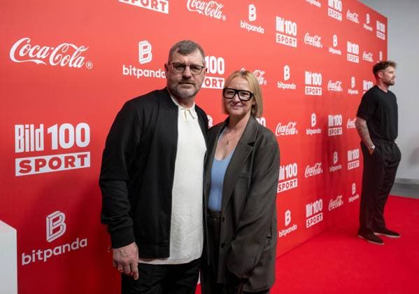 BILD100 Sport at Axel Springer Haus, from left trainer Steffen Baumgart and wife Katja, 22 05 2026, Copyright: xMatthiasxKochx