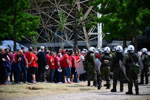 EuroLeague Basketball Final 4 - Semifinal A, Olympiacos Piraeus vs Fenerbahce Beko Istanbul - Fnas and security measures prior to the Euroleague Semifinal A basketball match between Olympiacos Piraeus and Fenerbahce Beko Istanbul held at Telekom Athens in Athens, Grecee, 22 May 2026. ATHENS Greece Copyright: xOnexInchxProductionsx 6979608