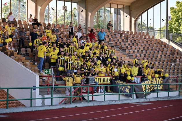 Relegation Regionalliga Bayern TSV Schwaben Augsburg SV Kirchanschöring 22 05 2026 AUGSBURG, GERMANY 22 MAY In the picture the fans of the guests during the match between TSV Schwaben Augsburg and SV Kirchanschöring in the second leg of the relegation to the Regionalliga Bayern in the Rosenaustadion Copyright: xBEAUTIFULxSPORTS Goldbergx