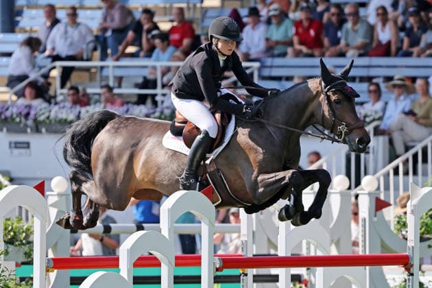 Sophie Hinners GER with horse Iron Games Combella, 1 qualification Rolex Grand Prix CSI5, World Equestrian Festival, TSCHIO Aachen 2026, TSCHIO instead of CHIO 2026, Aachener Soers, 22 to 24 May 2026, equestrian sport, 22 05 2026, Aachener Soers Aachen Germany