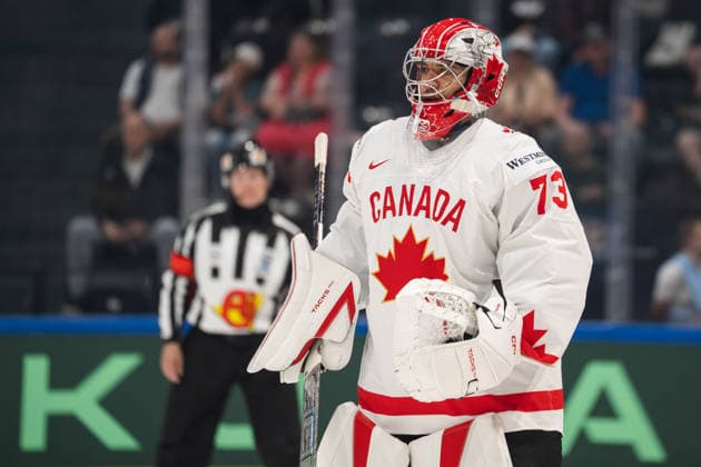 FRIBOURG, FRIBOURG - MAY 22: Jet Greaves of Canada during the 2026 IIHF World Championship, WM, Weltmeisterschaft Preliminary Round Group B match between Canada and Slovenia at BCF Arena on May 22, 2026 in Fribourg, Fribourg, Switzerland. Copyright: xLivioxBaeriswylx xSPPx Sportspressphoto_SPR151893