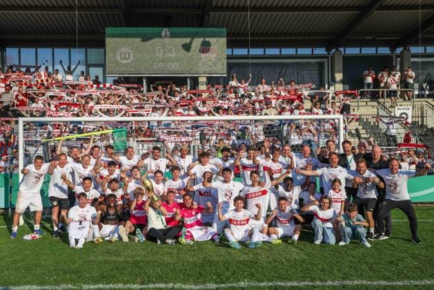 Soccer DFB Cup Junior Final VfL Wolfsburg U19 VfB Stuttgart U19 on 22 05 2026 at Karl Liebknecht Stadium in Potsdam Winner photo Stuttgart DFB regulations prohibit any use of photographs as image sequences and or quasi video xJRx