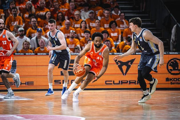 1 Basketball Bundesliga, easyCredit BBL, Season 2025 2026, Men, Playoffs, Quarterfinals, Game 3, 22 05 2026, RASTA Vechta ALBA Berlin Lloyd Pandi 41 RASTA Vechta in action Vechta RASTA Dome Lower Saxony Germany