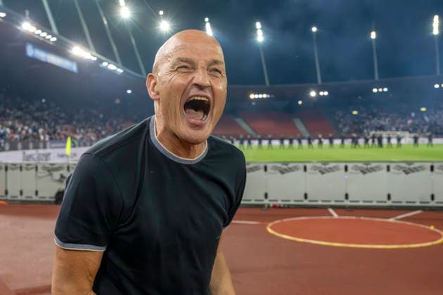 Coach Peter Zeidler, GC, Cheers, Grasshopper Club Zürich FC Aarau, Barrage Super League, Football, 21 05 2026