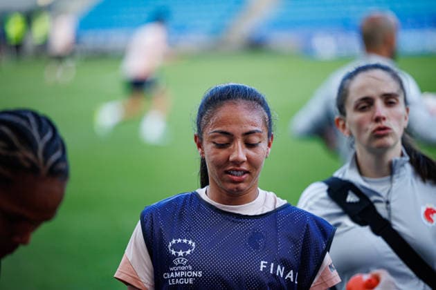 Selma Bacha seen during the OL Lyonnes Official Training Session before UEFA Womens Champions League 2026 final (Maciej Rogowski Ball Raw Images) Oslo Ullevaal Stadion Norway Copyright: xMaciejxRogowskix maciejrogowski_22_05_2026_lyoness-43
