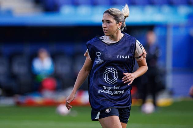 Korbin Shrader seen during the OL Lyonnes Official Training Session before UEFA Womens Champions League 2026 final (Maciej Rogowski Ball Raw Images) Oslo Ullevaal Stadion Norway Copyright: xMaciejxRogowskix maciejrogowski_22_05_2026_lyoness-50