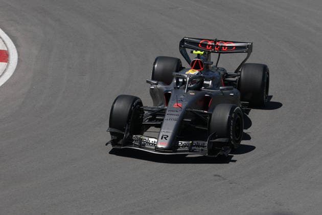 RECORD DATE NOT STATED 22nd May 2026; Circuit Gilles Villeneuve, Montreal, Quebec, Canada; 2026 FIA Formula 1 Canadian Grand Prix, Free Practice Day; Gabriel Bortoleto (5) of Brazil and Audi Revolut F1 Team at the exit of turn 10 ArtxVega
