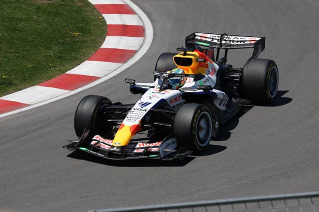 RECORD DATE NOT STATED 22nd May 2026; Circuit Gilles Villeneuve, Montreal, Quebec, Canada; 2026 FIA Formula 1 Canadian Grand Prix, Free Practice Day; Arvid Lindblad (41) of Great Britain and Visa Cash App Racing Bulls Formula One Team at the exit of turn 10 ArtxVega