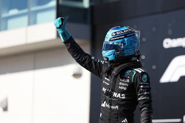 RECORD DATE NOT STATED 22nd May 2026; Circuit Gilles Villeneuve, Montreal, Quebec, Canada; 2026 FIA Formula 1 Canadian Grand Prix, Free Practice Day; George Russell (63) of Great Britain and Mercedes-AMG PETRONAS Formula One Team celebrates the pole position for the Sprint Race ArtxVega