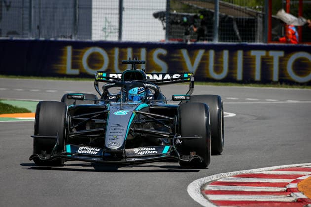 ENGINES - Formula 1 - Formula 1 AWS Canadian Grand Prix 2026 - Round 7 - Circuit Gilles Villeneuve Photo by IPA ABACAPRESS.COM84984039 - (63) George Russell - Mercedes-AMG PETRONAS F1 Team during the Free Practice of Formula 1 AWS Canadian Grand Prix 2026 at Circuit Gilles Villeneuve in Montreal, Canada. Round 7 of the 2026 FIA Formula One World Championship, WM, Weltmeisterschaft held May 22-24, 2026. The Circuit Gilles Villeneuve on Ile Notre-Dame in Montreal, named after the legendary Ferrari driver, hosts the Sprint format for the seventh round. This event weekend features the F1 Sprint format, with a Sprint Shootout and Sprint Race in addition to the standard qualifying session and Grand Prix. during Formula 1 AWS Canadian Grand Prix 2026 - Round 7 - Circuit Gilles Villeneuve, Formula 1 Championship in , , May 22 2026 Copyright: xIPAxSport ABACAx