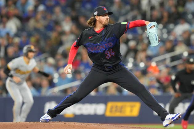 May 22, 2026, Toronto, On, CAN: Toronto Blue Jays pitcher Kevin Gausman (34) works against the Pittsburgh Pirates during first inning MLB, Baseball Herren, USA baseball action in Toronto on Friday, May 22, 2026. Kevin Gausman  - ZUMAc35_ 20260522_zaf_c35_161 Copyright: xChrisxYoungx