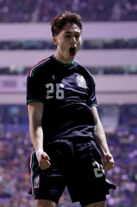 MEXICO NATIONAL TEAM INTERNATIONAL FRIENDLY MEXICO NATIONAL TEAM INTERNATIONAL FRIENDLY MEXICO VS GHANA 22052026 PUEBLA, PUEBLA Action photo of Brian Gutierrez of the Mexico national soccer team, celebrating a goal against Ghana during friendly, held at the Estadio Cuauhtemoc of Puebla, Mexico Action photo of Brian Gutierrez of the Mexico national soccer team, celebrating a goal during friendly game against Ghana, held at the Estadio Cuauhtemoc of Puebla, Mexico PHOTO BY IMAGENSHOP AGENCIA FOTOGRAFICA PUEBLA PUEBLA MEXICO Copyright: xJorgexReyesx