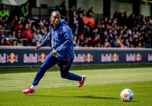 Leipzigs Yan Diomande at training Public training RB Leipzig on May 14, 2026 Red Bull Academy, Leipzig Training RB Leipzig