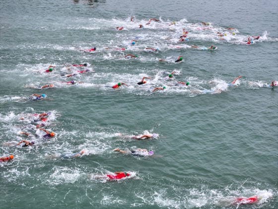 2026 Lianyungang Triathlon Asian Cup Contestants compete in the Excellent Group of the 2026 Lianyungang Triathlon Asian Cup in Lianyungang, Jiangsu Province, China on May 23, 2026. Lianyungang Jiangsu China  Copyright: xCFOTOx i1779547964303