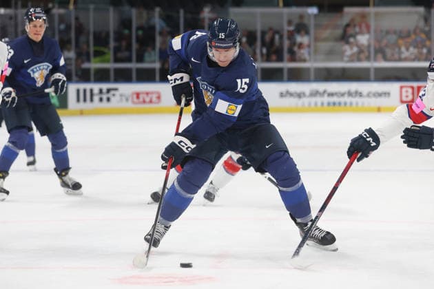 22 05 2026 Swiss Life Arena Zurich , SWITZERLAND, Mens Ice Hockey IIHF World Championship Zurich 2026 Group A FIN GBR Anton Lundell FIN