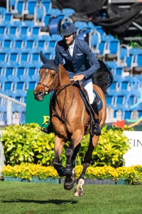 237 Max Kühner on Cardi MT (AUT) during the TSCHIO 2026 (CHIO 2026) - 2nd Competition Youngster-Tour - CSIYH1* - Jumping competition for young horses at the Allianz Park in Aachen, Germany Copyright: xMartinxPitschx xSPPx Sportspressphoto_152062