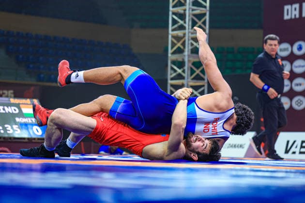 U23 Wrestling Asian Championships 97kg GR Islam Yevloyev KAZ df Rohit Rohit IND Copyright: xAmirrezaxAliasgarix xUnitedxWorlx Kadir Caliskan United World Wr