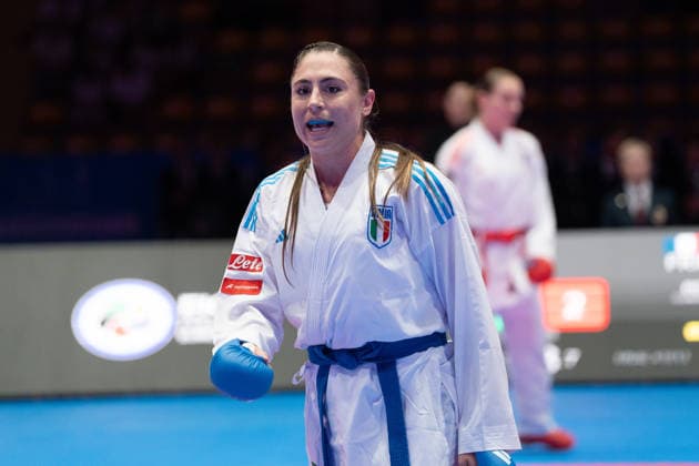 23 05 2026, xhfmx, Karate EKF Senior Championships 2026, Clemence Pea Frankreic in duel with Zala Maria Zibret Slovenia DFL DFB REGULATIONS PROHIBIT ANY USE OF PHOTOGRAPHS as IMAGE SEQUENCES and or QUASI VIDEO Frankfurt