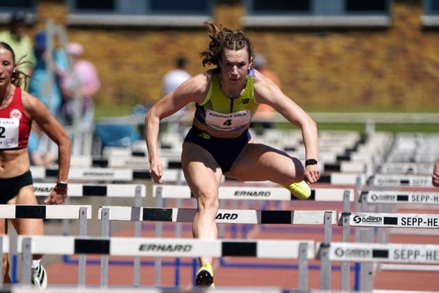 Leichtathletik, athletics, BuS Kurpfalz Gala , 23 05 2026 , Sepp Herberger Stadion Weinheim, 100m hurdles women Marlene Meier, TSV Bayer 04 Leverkusen,