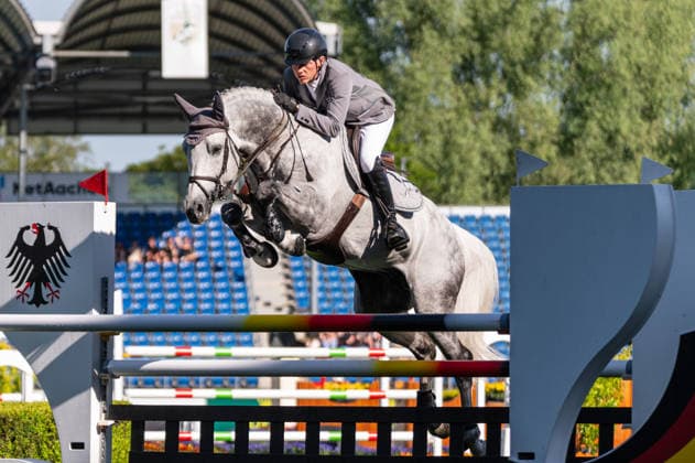 198 Philipp Schulze Topphoff on Cortez FZ (GER) during the TSCHIO 2026 (CHIO 2026) - 2nd Competition Youngster-Tour - CSIYH1* - Jumping competition for young horses at the Allianz Park in Aachen, Germany Copyright: xMartinxPitschx xSPPx Sportspressphoto_152194