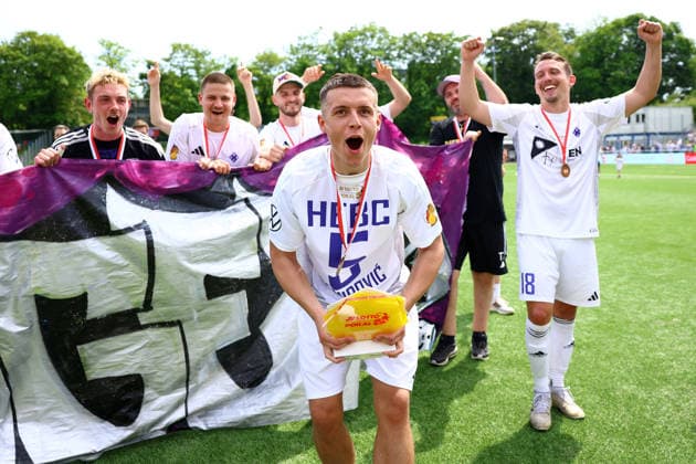 5 Semir Demirovic HEBC celebrates winning the Hamburg Lotto Cup Football I Mens I Lotto Cup I 2025 2026 season I Final I SC Vorwärts Wacker04 Billstedt HEBC I 23 05 2026 I Hoheluft stadium