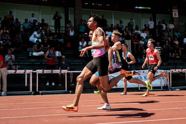 Joshua Hartmann ASV Koeln e V , 2, 100m Maenner , GER, Leichtathletik, Athletics, Kurpfalz Gala, Weinheim, 23 05 2026, GER, Leichtathletik, Athletics, Kurpfalz Gala, Weinheim, 23 05 2026 Weinheim Copyright: xStefanxMayerx EP_SMR