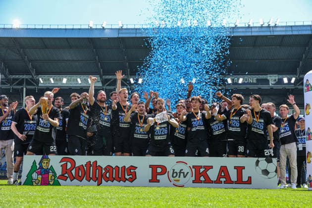 SV Waldhof Mannheim is Cup Winner 2025 2026 and thus qualifies for the DFB Cup 2026 2027 at the BfV Cup Final VfR Mannheim SV Waldhof Mannheim 07 on 23 05 26 at Carl Benz Stadium, Mannheim xamx Photo Alfio Marino Copyright:
