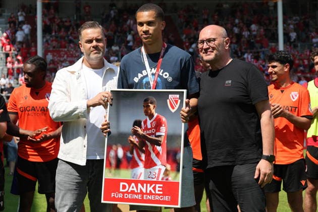 Farewell to 23 Nyamekye Awortwie Grant Energie Cottbus Football Landespokal Brandenburgt 2025 2026 Final FC Energie Cottbus VfB Krieschow 1921