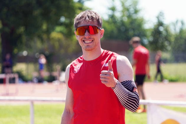 Athletics, athletics, BuS Kurpfalz Gala , 23 05 2026 , Sepp Herberger Stadion Weinheim, 110m hurdles Stefan Volzer TSV Bayer 04 Leverkusen