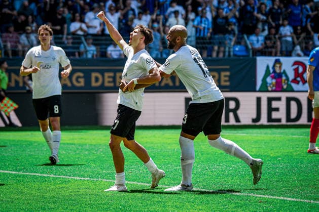 Germany Soccer bfv Rothaus Pokal 2025 2026 , Final VfR Mannheim vs SV Waldhof Mannheim Carl Benz Stadion Mannheim Lovis Bierschenk SV Waldhof Mannheim, 7 facial expression, facial expression, goal celebration, goal, joy, emotion, gesture, gesture Copyright: xBennetxLongx