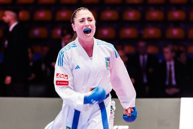 Clio Ferracuti ITA, blue wins the final women 68 cheers, 23 05 2026, Frankfurt am Main Germany , 61 European Karate Championships 2026 Frankfurt Main xprx