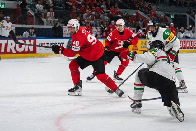 ZURICH, ZURICH - MAY 23: Roman Josi of Switzerland scores the opening goal for a 1-0 lead during the 2026 IIHF World Championship, WM, Weltmeisterschaft Preliminary Round Group A match between Switzerland and Hungary at Swiss Life Arena on May 23, 2026 in Zurich, Zurich, Switzerland. Copyright: xLivioxBaeriswylx xSPPx Sportspressphoto_152416