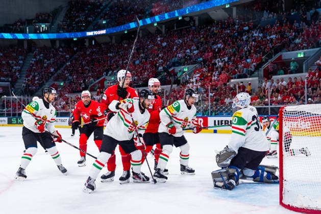 ZURICH, SWITZERLAND - MAY 23: Roman Josi (Switzerland, 90) an team realizing the 1:0 goal during the Preliminary Round - Group A Match 39 between Switzerland and Hungary at the IIHF Ice hockey, Eishockey World Championship, WM, Weltmeisterschaft 2026, Swiss Life Arena on May 23, 2026 in Zurich, Switzerland. Zurich Switzerland Copyright: xTimoxSteinx