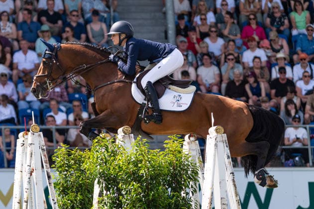 179 Lillie Keenan on Kick On (USA) during the TSCHIO 2026 (CHIO 2026) - 2nd Qualifier Rolex Grand Prix - CSI5* - Jumping competition with jump-off at the Allianz Park in Aachen, Germany Copyright: xMartinxPitschx xSPPx Sportspressphoto_152457