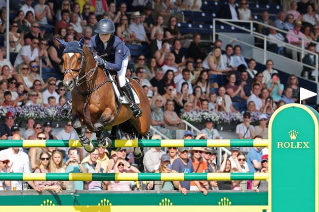 Winner, 1 place, Lillie Keenan USA with horse Kick On, 2 qualifier Rolex Grand Prix CSI5 show jumping competition with jump-off, World Equestrian Festival, CSI5, World Equestrian Festival, TSCHIO Aachen 2026, TSCHIO instead of CHIO 2026, Aachener Soers, May 22 to 24, 2026, equestrian sport, May 23, 2026, Aachener Soers Germany