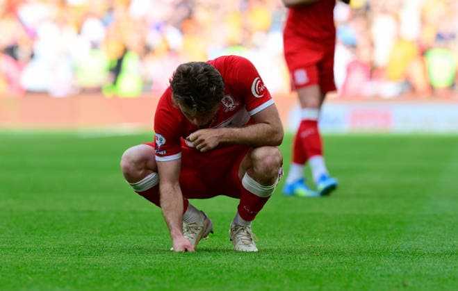 Hull City v Middlesbrough, London, UK - 23 May 2026 Aidan Morris of Middlesbrough looks dejected after loosing in the Sky Bet Championship Playoff Final match between Hull City and Middlesbrough on 23 May 2026 at Wembley Stadium, London. - London Wembley Stadium London GBR Copyright: xAlanxStanford PPAUKx PPA-277060