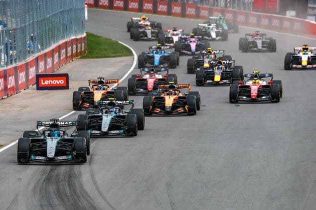 F1 - CANADIAN GRAND PRIX 2026 63 RUSSELL George (gbr), Mercedes AMG F1 Team W17, 12 KIMI ANTONELLI Andrea (ita), Mercedes AMG F1 Team W17, 01 NORRIS Lando (gbr), McLaren F1 Team MCL40, 81 PIASTRI Oscar (aus), McLaren F1 Team MCL40, action, start of the race, depart, during the Formula 1 Grand Prix du Canada 2026, 5th round of the 2026 Formula One World Championship, WM, Weltmeisterschaft from May 22 to 24, 2026 on the Circuit Gilles Villeneuve, in MontrÃ al, Canada - MontrÃ alCanada  Copyright: xDPPIx