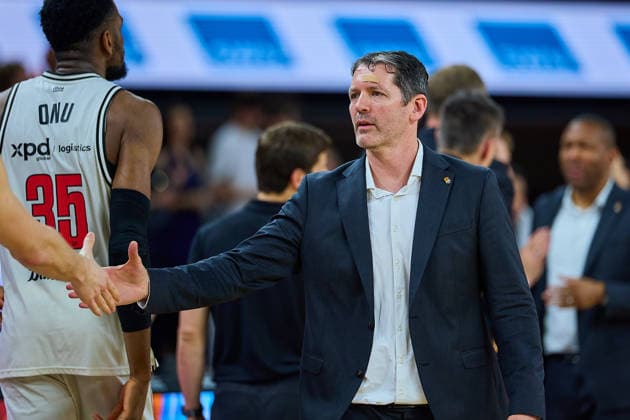 Ty Harrelson ratiopharm ulm, Head Coach GER, ratiopharm ulm vs Bamberg Baskets, Basketball, Playoffs, Quarterfinals, 3 Game, EasyCredit BBL, Season 2025 2026, 23 05 2026 GER, ratiopharm ulm vs Bamberg Baskets, Basketball, Playoffs, Quarterfinals, 3 Game, EasyCredit BBL, Season 2025 2026, 23 05 2026 New Ulm Copyright: xEibner-Pressefoto GeraldxOelze-dexStoppanyx EP_ODS