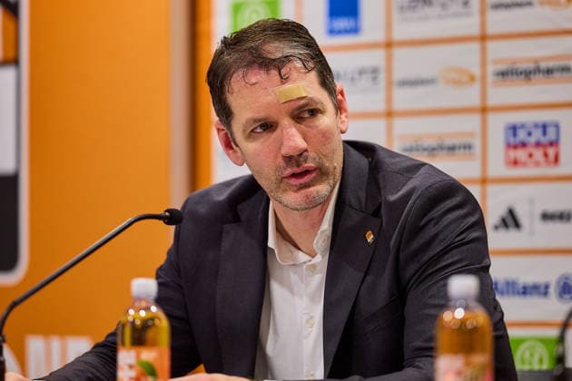 Ty Harrelson ratiopharm ulm, Head Coach in the press conference GER, ratiopharm ulm vs Bamberg Baskets, Basketball, Playoffs, Quarterfinals, 3 Game, EasyCredit BBL, Season 2025 2026, 23 05 2026 GER, ratiopharm ulm vs Bamberg Baskets, Basketball, Playoffs, Quarterfinals, 3 Game, EasyCredit BBL, Season 2025 2026, 23 05 2026 New Ulm Copyright: xEibner-Pressefoto GeraldxOelze-dexStoppanyx EP_ODS