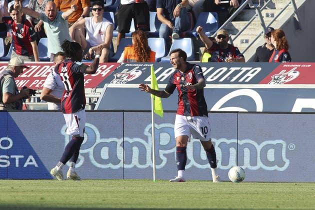 FOOTBALL - Serie A - Bologna FC vs Inter Milan - FC Internazionale Photo by IPA ABACAPRESS.COM85002904 - Federico Bernardeschi of Bologna FC celebrates after scoring during Bologna FC vs FC Inter, 38th Serie A Enilive 2025-26 game at Renato dall Ara stadium in Bologna (BO), Italy, on May 23, 2026. Bologna Italy  Copyright: xIPAxSport ABACAx