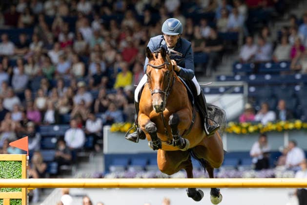 Christian KUKUK GER on Fantasia de Wy, in jumping, action, in the round in jumping S5 2nd Qualifier Rolex Grand Prix, jumping competition with one round and jump-off, CSI5, Rolex Grand Slam, on 23 05 2026, World Equestrian Festival, TSCHIO Aachen 2026 from 22 24 05 2026 in Aachen Germany Â