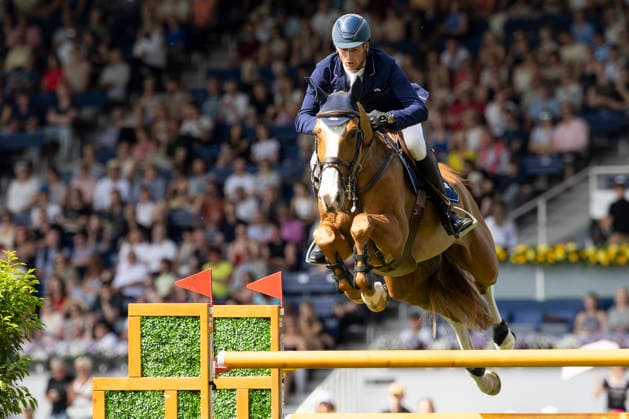 Daniel DEUSSER GER on Pepita van t Meulenhof BR, in jumping, action, in the round in jumping S5 2nd Qualifier Rolex Grand Prix, jumping competition with one round and jump-off, CSI5, Rolex Grand Slam, on 23 05 2026, World Equestrian Festival, TSCHIO Aachen 2026 from 22 24 05 2026 in Aachen Germany Â