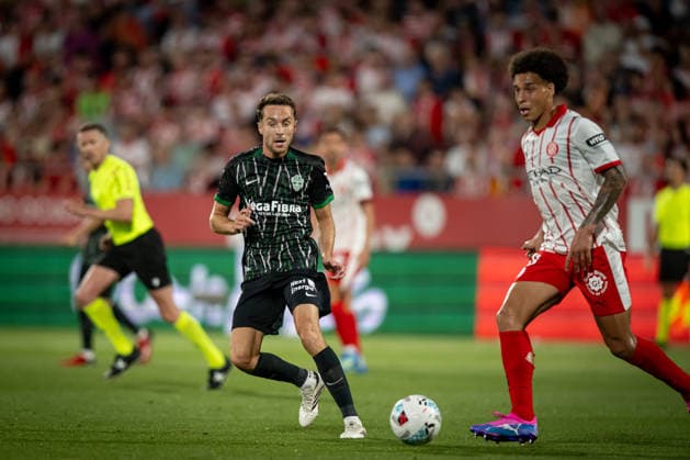 Axel Witsel Girona FC and Marc Aguado Elche CF in action during a La Liga EA Sports match between Girona FC and Elche CF at Estadi Municipal de Montilivi in Girona, , Spain, on May 23 2026 Photo by Felipe Mondino Copyright: x@FELIPExMONDINOx