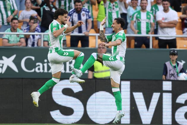 ESP LaLiga EA Sports Real Betis v Levante UD Abdessamad Ezzalzouli of Real Betis scores goal to Betis and celebrates his goal 1 0 during LaLiga EA Sports, between Real Betis v Levante UD played at La Cartuja Stadium, Sevilla on May 23rd, 2026 in Spain Sevilla Spain Football Copyright: xRafaelxRomanx xAgenciaxLOFx