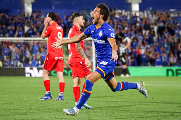 Getafe vs Osasuna, on the 38th matchday of the 2025 26 Spanish First Division May 23, 2026, Getafe, Madrid, Spain Luis Milla celebrates his goal during the Spanish championship LaLiga football match between Getafe and Osasuna on 23 May 2026 at Estadio El Coliseum in Getafe, Madrid, Spain Madrid Madrid Madrid Spain Copyright: xAlejandroxMatiasx
