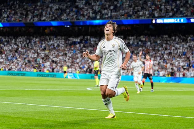 May 23, 2026, Madrid, Madrid, Spain: Gonzalo Garcia of Real Madrid CF celebrates a goal during the Spanish League, LaLiga EA Sports, football match played between Real Madrid and Athletic Club at Bernabeu stadium on May 23, 2026, in Madrid, Spain. Real Madrid V Athletic Club De Bilbao - LaLiga EA Sports  - ZUMAa181 20260523_zaa_a181_088 Copyright: xOscarxJ.xBarrosox